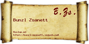 Bunzl Zsanett névjegykártya